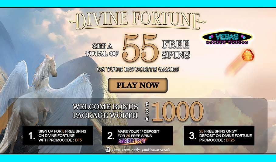 Free Spins Bonus - Vegas Mobile Casino (Divine Fortune Slot)